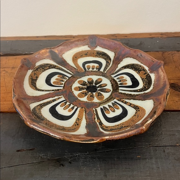 Vintage Ken Edwards Tonala Lotus Pattern Plate. Made in Mexico. - Picture 2 of 9